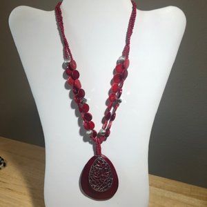 Red and silver necklace